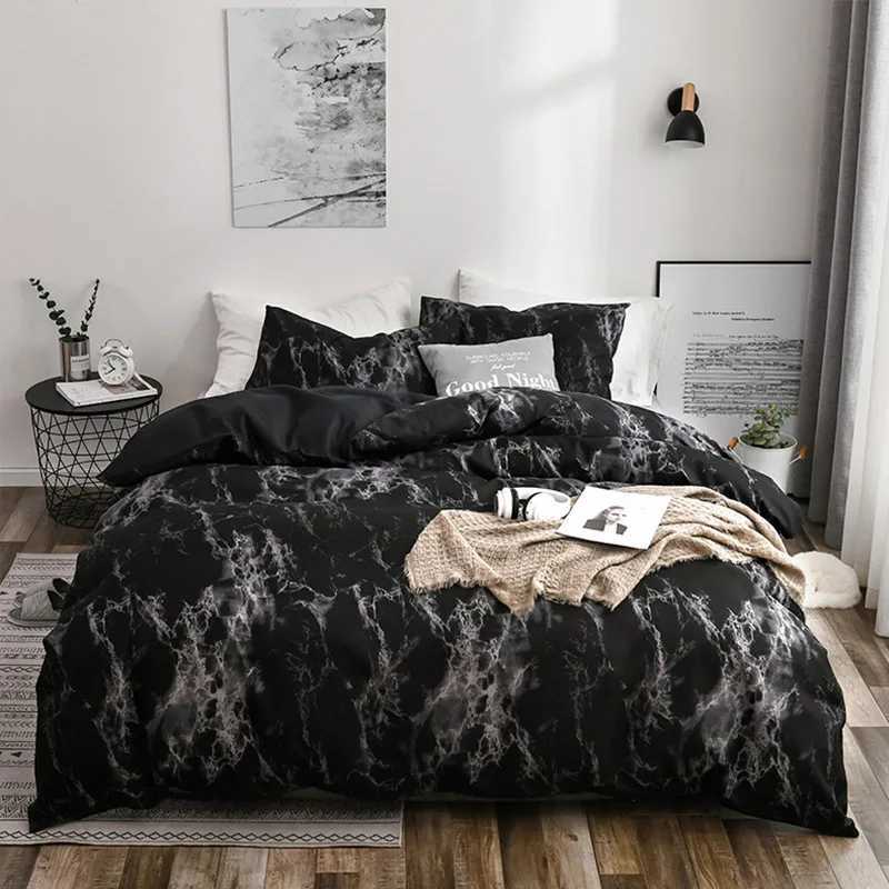 3pcs Marble Pattern Print Duvet Cover Set Soft SkinFriendly Bedding Set Includes 1 Duvet Cover And 2 cases H251011-image-1079318319
