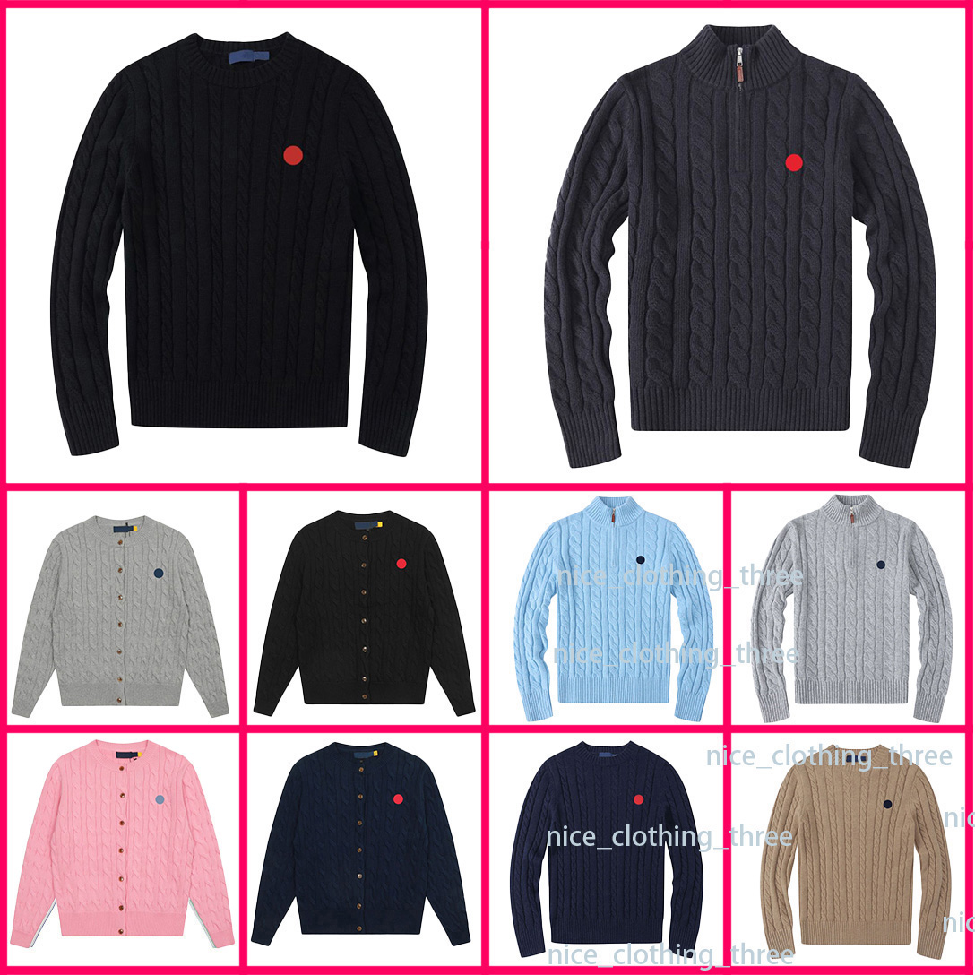 Cardigan Designer Mens Sweaters pull Wool Casual High Quality Pull Half Zip Women Hoodie Polo Jacket Winter Long Sleeve polo Sweater Pullover size S