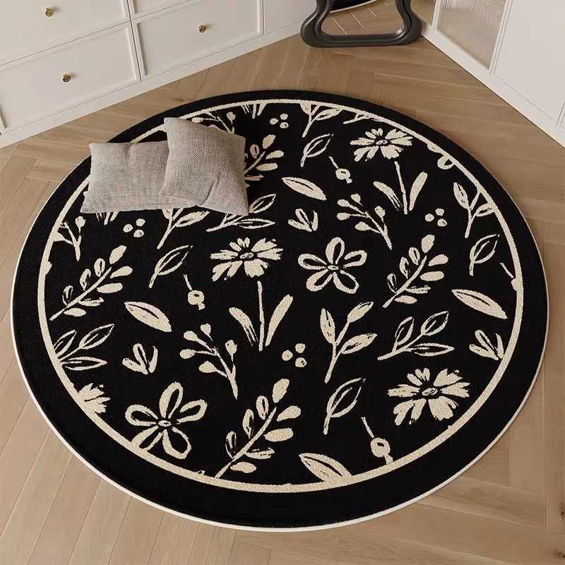 VIKAMA ThermalLock Circar Faux Wool Rug Runner Style Circle Carpet Sofa Bedro Mat He Deco H251011 K260207-image-1094760418
