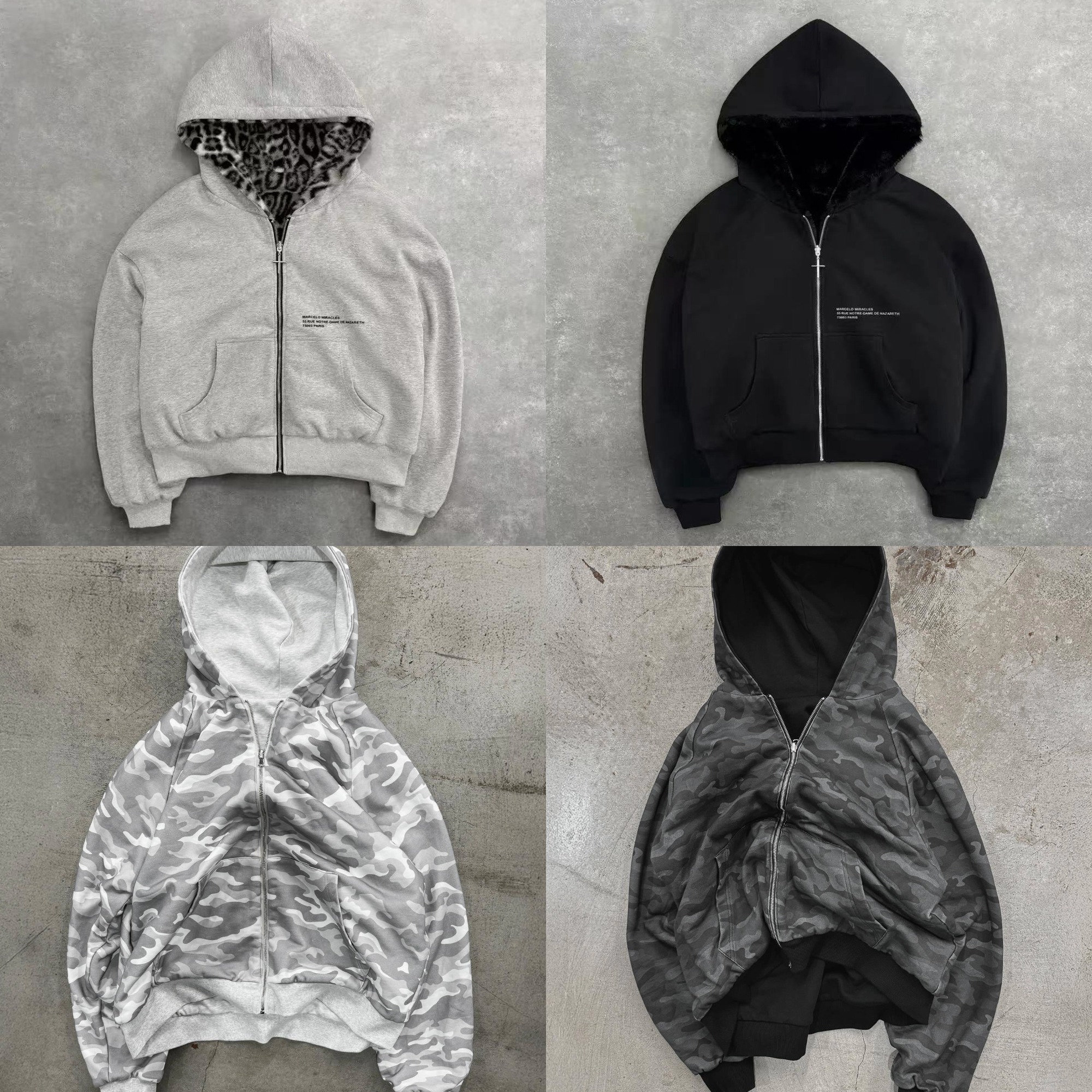 Men's Hoodies Designer Hoodies Autumn/winter Hooded Sweatshirt With Reversible Retro Leopard Print Zipper Hoodie Loose And Personalized Top