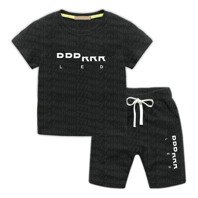 In stock 2-10 Years Kids Designer cotton Clothing Sets T-Shirt Pants Set Cotton Clothing baby Boys girl Fashion Brand Children Short sleeve shorts