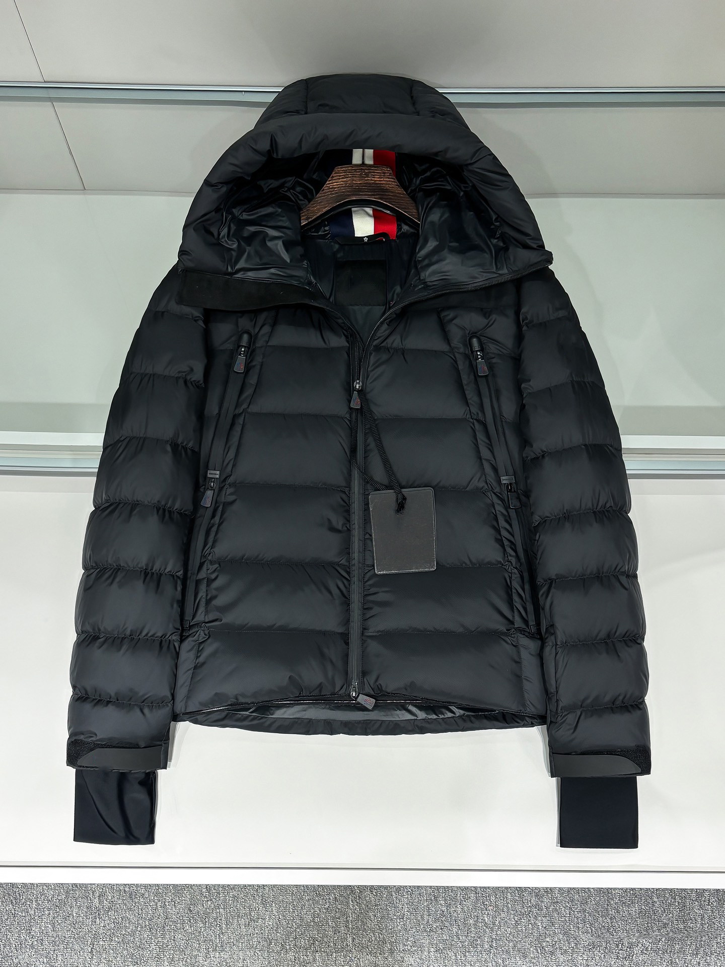 Top quality men Down puffer jacket Parkas Mens Embroidered Badge Stand Collar Knitted Splice Sweater Lightweight Down Jacket Sweater Casual Jacket d