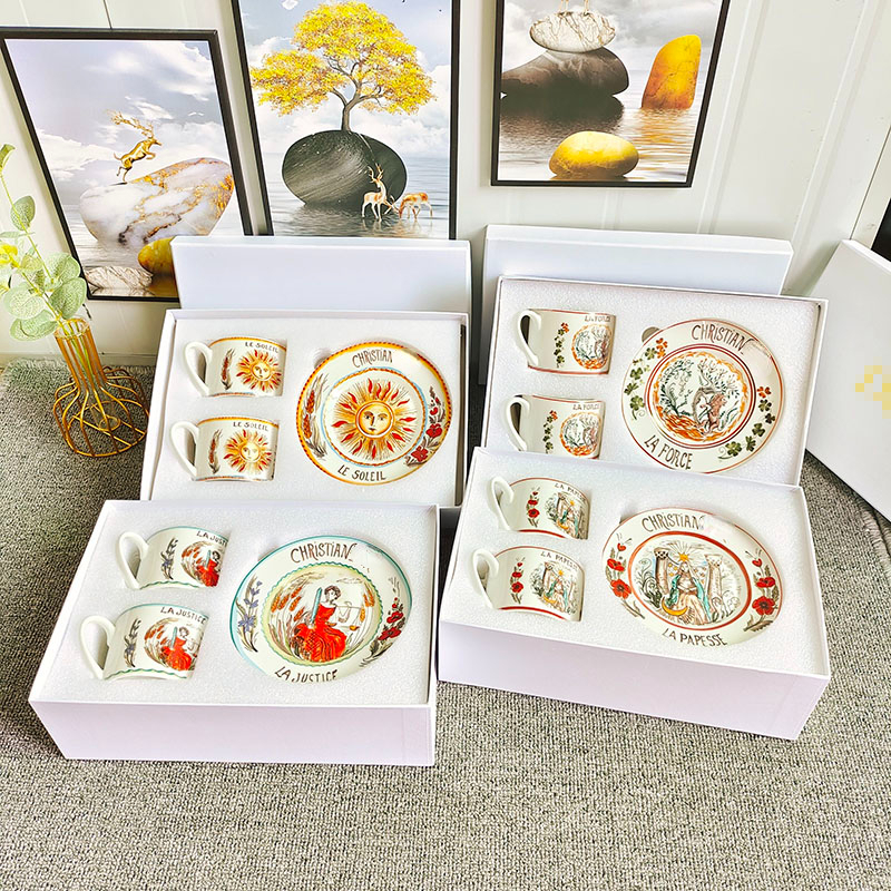Wholesale Set of Tarot Symbolic Ceramic Coffee/Dessert Plate Ware for Cozy Cafe Atmosphere-image-1079587042
