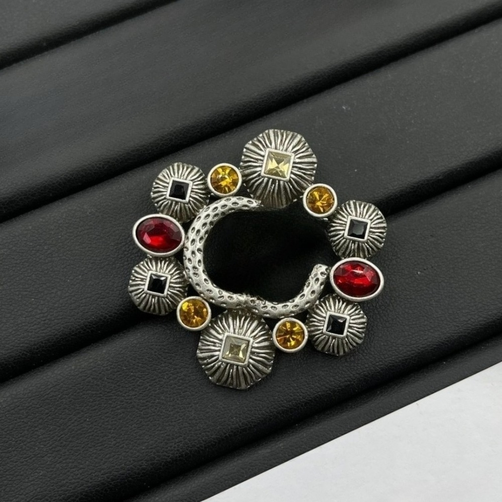 Diamond Brooch Luxurious Colorful Pin Classic Double Letter Design Brass Material High Quality Brooch Holiday Gift Fashion Accessory-image-1079467505