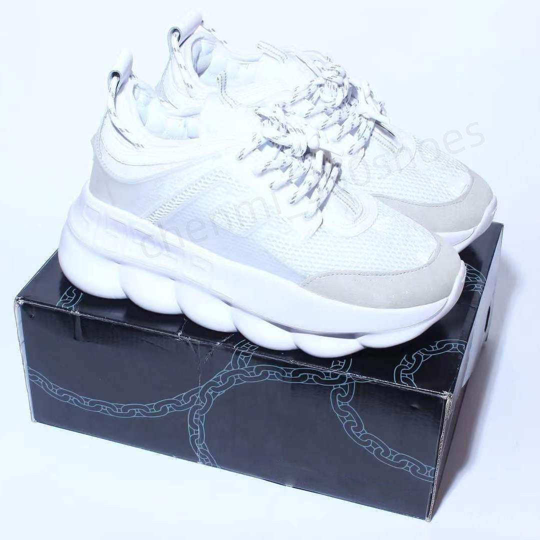 Top marque de luxe hommes chaîne réaction baskets chaussures néoprène maille cuir formateurs tissu lisse chaussures décontracté marche EU38-46 Or