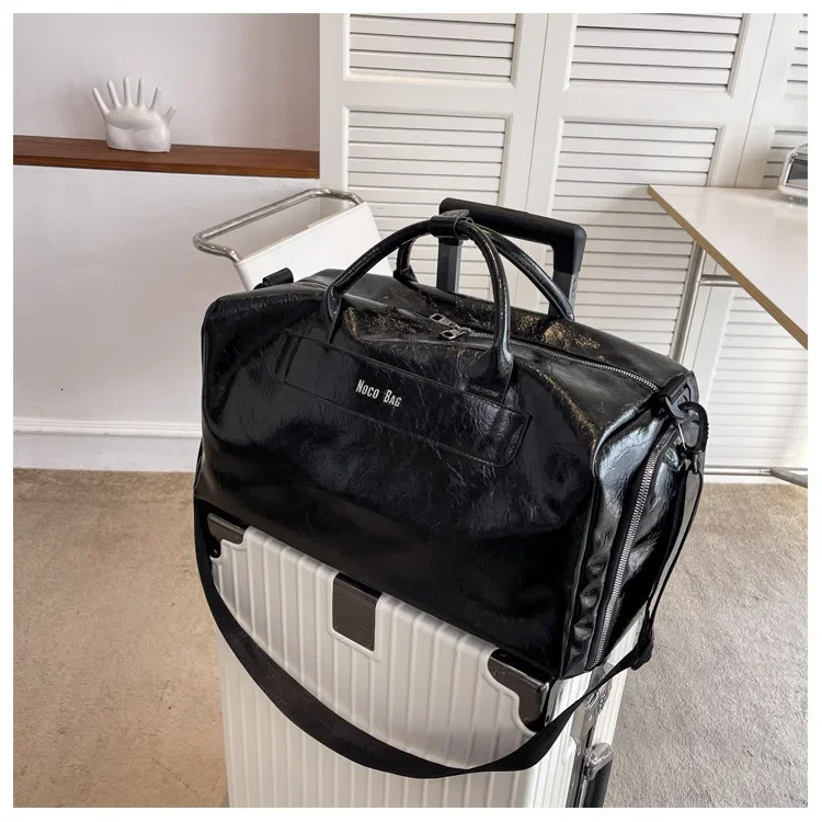 Bag Mens Hand Bill Shoulder Yoga Swimming Duffel Oil accessories Wax Pu Leather Fitness Sports Large Capacity Travel Bag Luggage