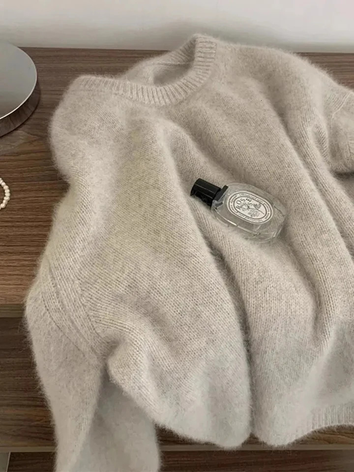 Autumn O Neck Knitted Sweaters Women Winter Soft Warm Casual Solid Pullovers Y2K Loose Simple All Match Female Jumpers 251008BJ