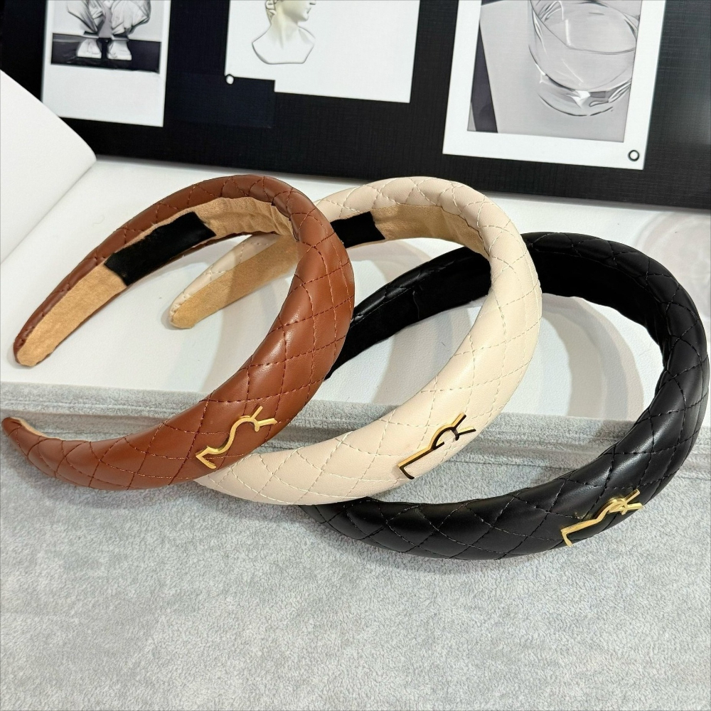 Designer Leather Headband Vintage Style Headband High Skull Crown Hair Accessories High Quality Leather Headband Simple Hair Accessories-image-1079576397
