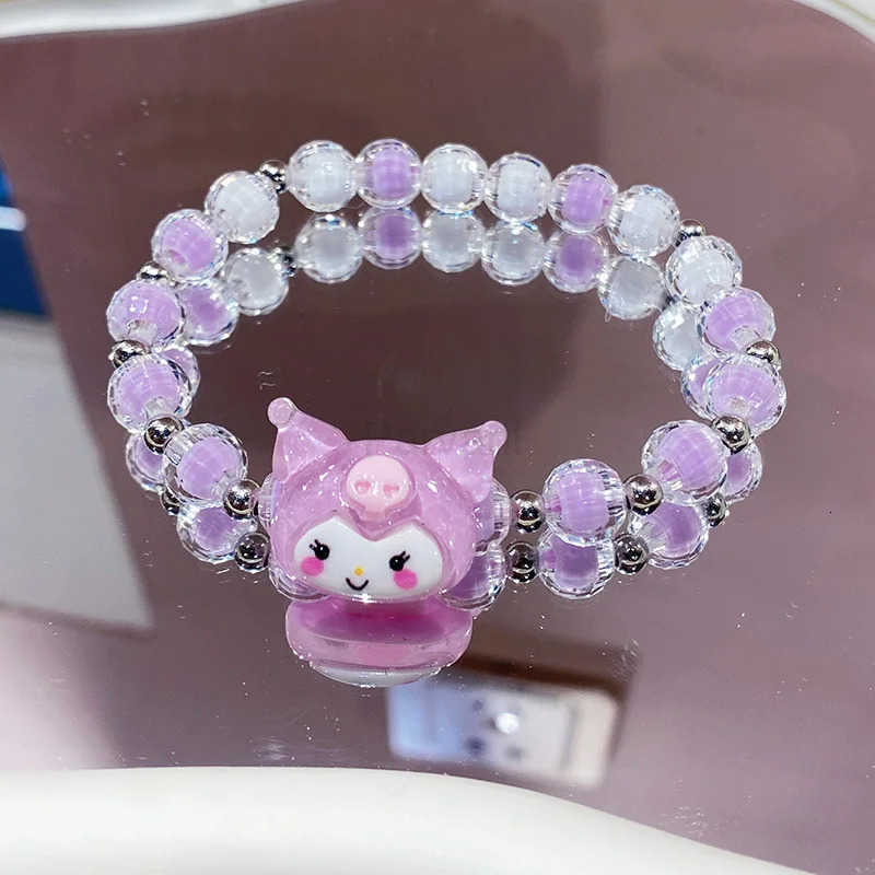 Sanrio acrylique Sanrio Bracelet pour enfants dessin animé Kulomi bébé Lotso mélodie cannelle cristal réglable perles bijoux accessoires L251013