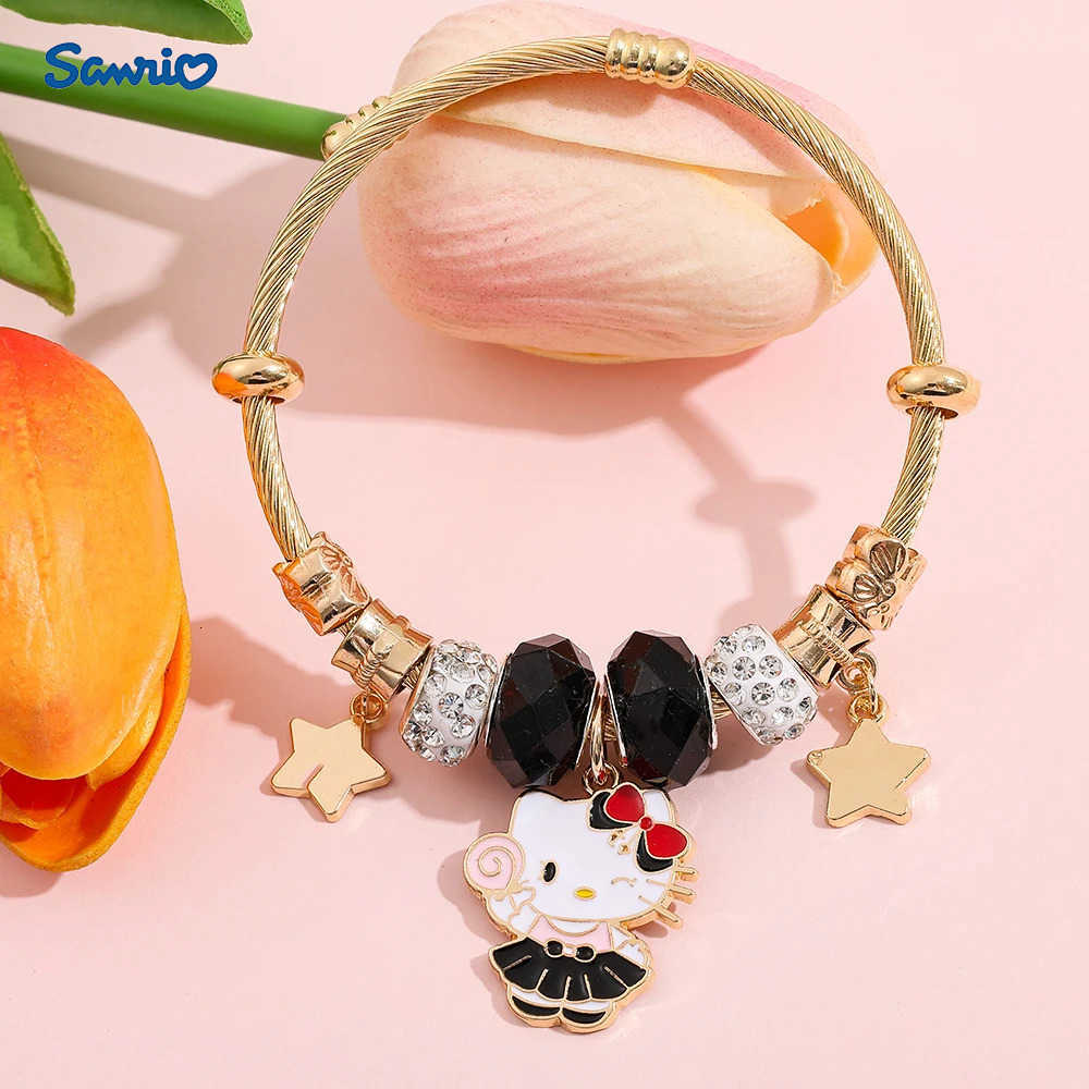 Sanrio Sanrio Hello Kitty Bracelet à breloques doux élégant Kitty chat bracelet cadeau exquis pour amis Festival bijoux accessoire L251013