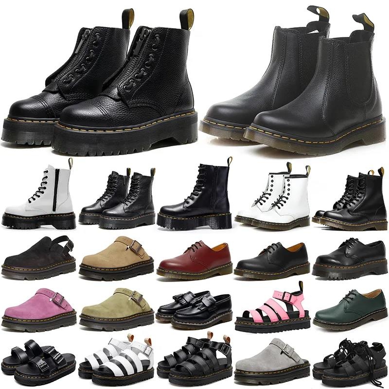 Bottes de créateurs Stivali Martin Sandales pour hommes Femmes Bottines Nubuck Mules Diapositives Noir Blanc Botte en cuir Hommes en plein air bo
