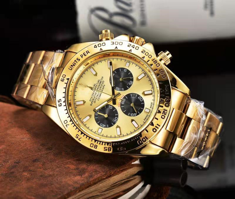 Men designer watch Chronograph gentle business watches Stainless Steel belt Elegant All match Wristwatches Luxury Brand Gift
