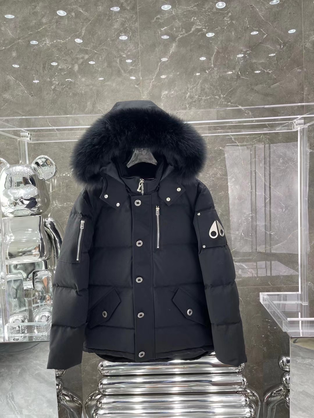 Moose knickle puffer jacket mens womens down jacket nfc jacket really fur collar iacket Parkas Casual for clipper Outwear Doudoune Winter Coat water