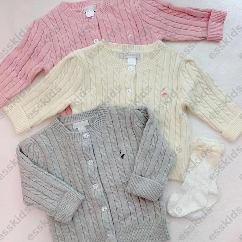 Girls Designer Autumn Clothing Winter Cashmere Sweaters Childrens Knitted Sweaters 8 Single Breasted Casual Cardigans Solid Color Autumn Outerwea-image-1097045679
