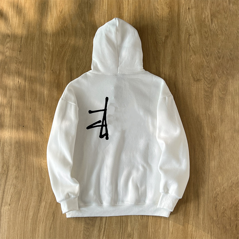 Stusyshirt Hoodie Men Designer High Quality American Hip Hop Trend Soft Cotton Pullover Letter Graphic Print Stussytity Sweatshirts Street Stud Blac