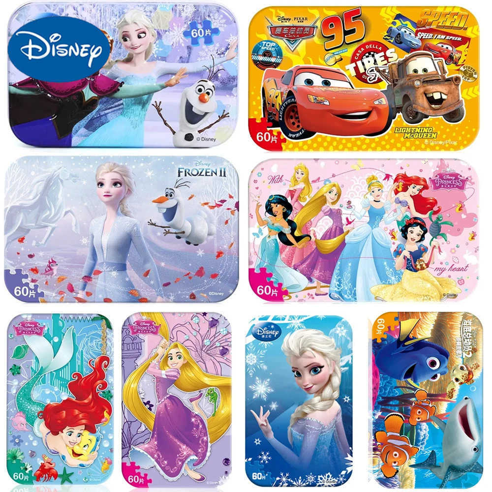 Disney Princess frozen puzzle car Snow White 60piece Puzzle Toy Childrens Wooden Puzzle Educational Toys For Children H251014-image-1079735049