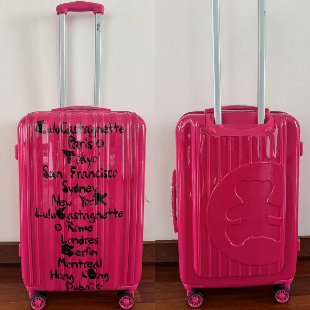 DESIGNER luggage women with ultra light graffiti letters universal wheels customs lock luggage handle female 24 inch factory direct sales-image-1079797885