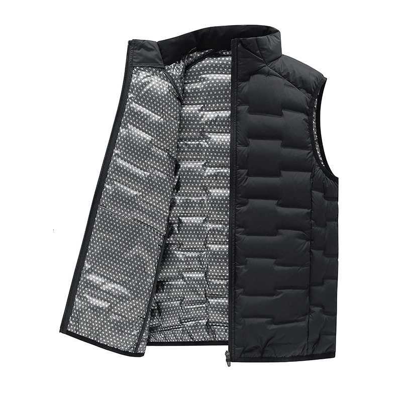 Graphene Down Vests Men Stand Collar Windproof Warm Pleated Winter Vests Classic Solid Lightweight Sveless WaistcoatsXJ251014 Q260917