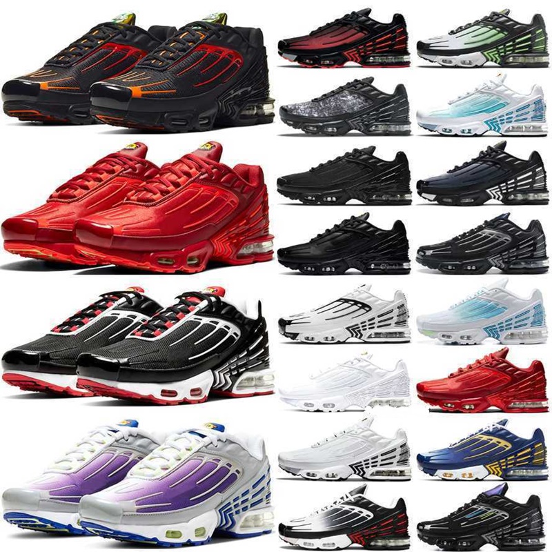 2025 Newest Tuned Plus 3 Trainers Mens Running Shoes s Top Quality zapatillas shoe Green Aqua Bred Grey White OG Black Crimson Red big size 12