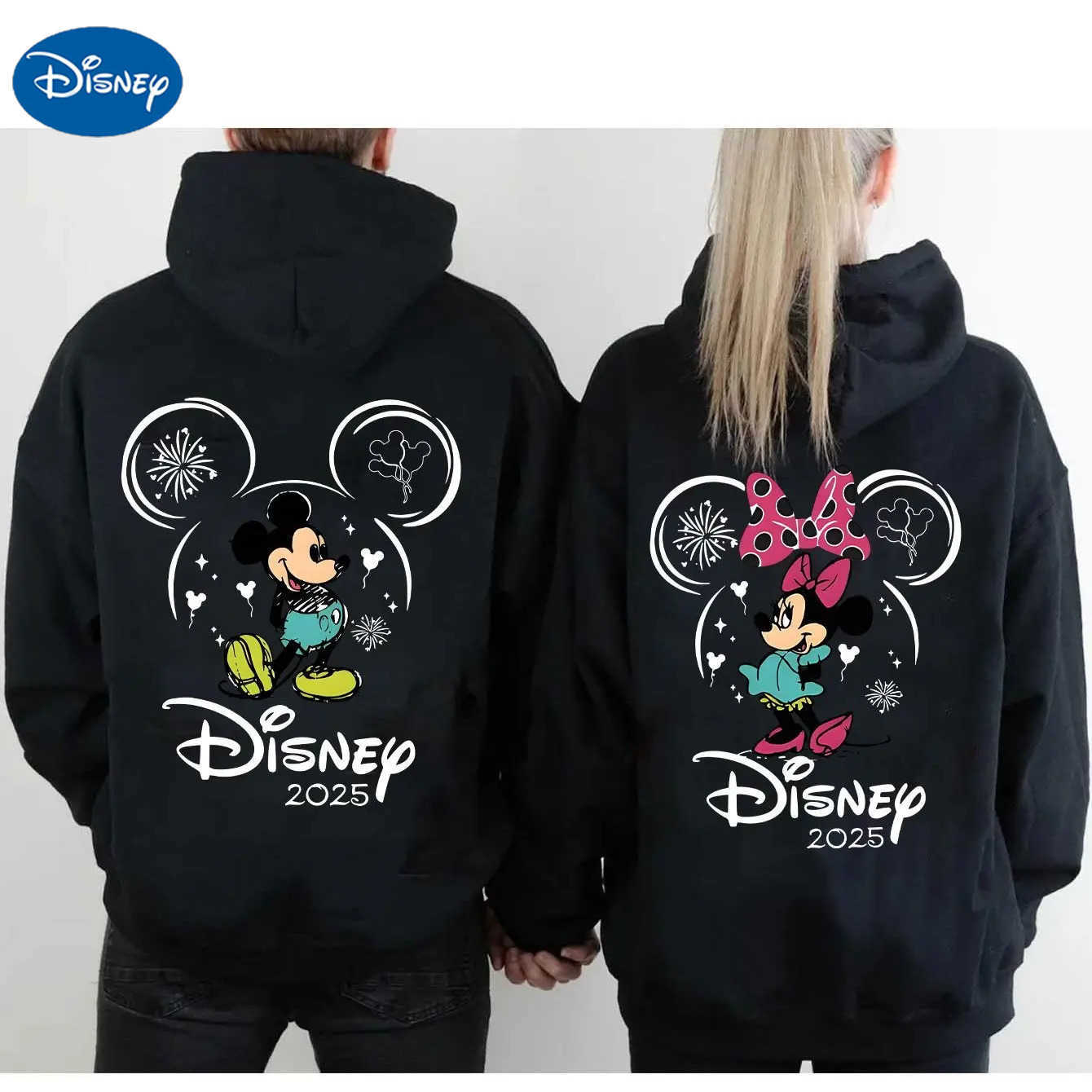 Disney Mickey and Minnie Couple Hoodie Winter Loose Hooded Sweatshirt Washing Machine Perfect Gift for Fans H251014