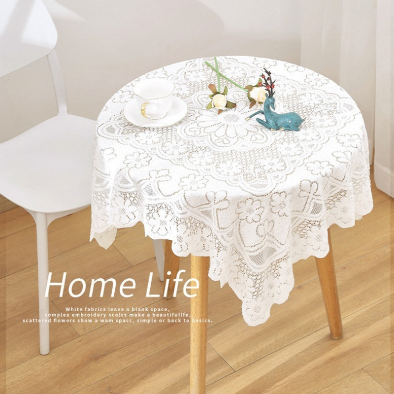 2026 Retro Lace Decoration Tablecloth Round Picnic Cloth Dining Table Cloth Mat-image-1079734372