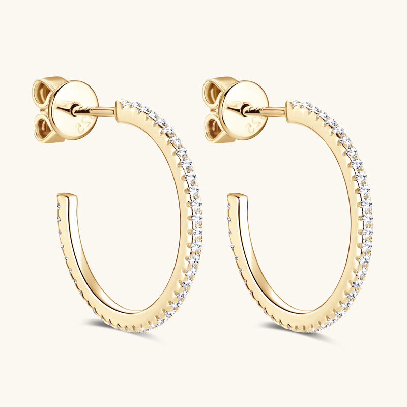 Moissanite earrings designer for women Half-Open earring Hoop earring Personality Trendy Cool Straight Row S925 Sterling Silver Stud earrings