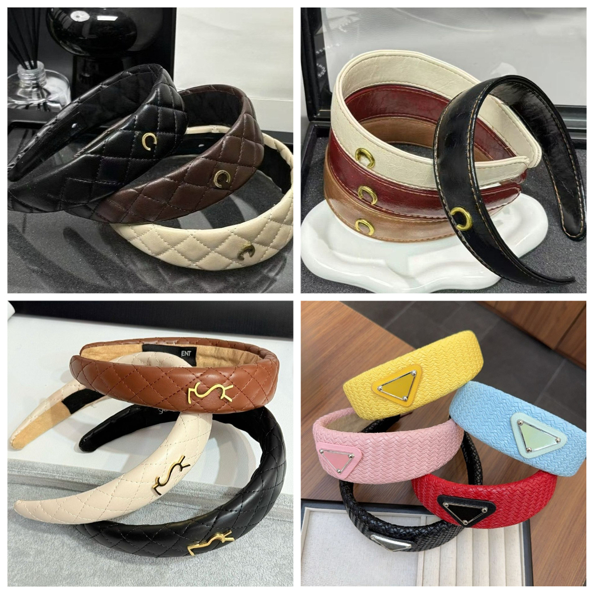 Designer Headband Women&#039;s Retro Classic Letter Design High-quality Leather Headband Lifting Head Wide-brimmed Headband Simple Temperament Mu-image-1079739358