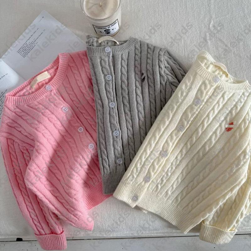 Designer Winter And Autumn Sweater Kids Knitted Sweater Coat Childrens Cable Knit Solid Color Cardigan -8 Luxury Casual Tops Baby Girls Boys DLD2