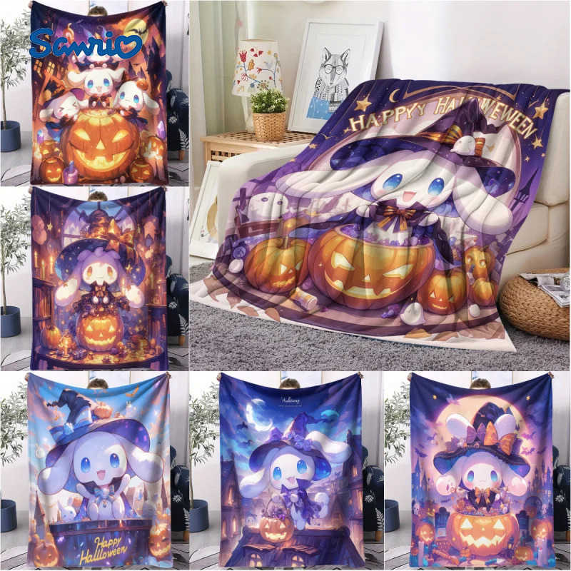 Sanrio Cute Sanrio Cinnamon Print Blanket Soft Warm Flannel Blanket Suitable for Home Travel Camping Office Girls Holiday Gift L251015-image-1080044762