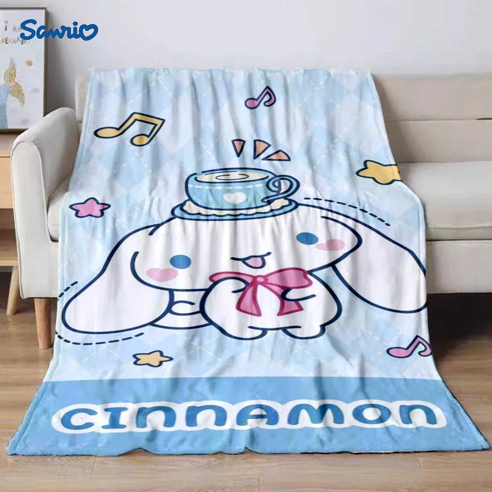 Sanrio Sanrio Cinnamoroll Flannel Print Blanket Child Soft QuiltFour Seasons Blanket For Sofa Beds Living RoomTravel Picnic Blanket L251015-image-1080044482