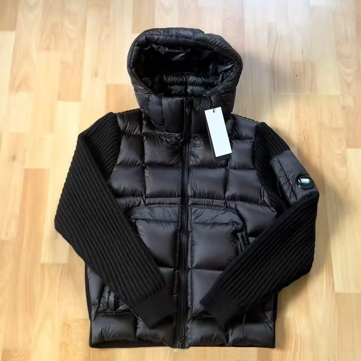 Designer u0026 Parkas Mens Wool Puffer Coat - Hooded Down Jacket with Black Glass Buttons - Italy Brand Winter Outerwear Q251211