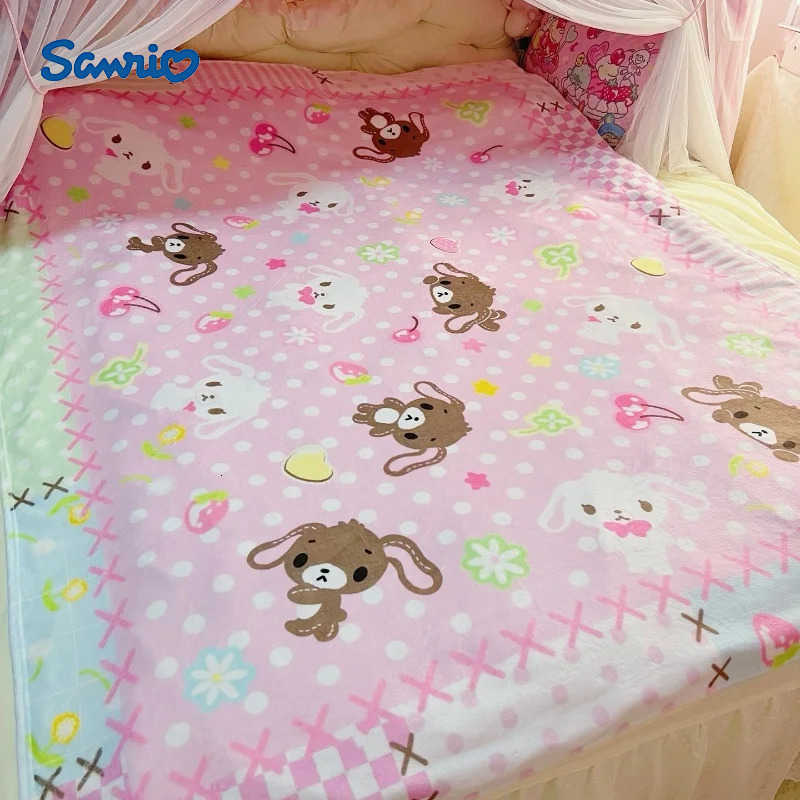 Sanrio Cute Sanrio Sugarbunnies Coral Plush Blanket Office Home Lounge Chair Blankets Cartoon Loving Soft Printed Blankets 152m Gifts L251015-image-1080044615