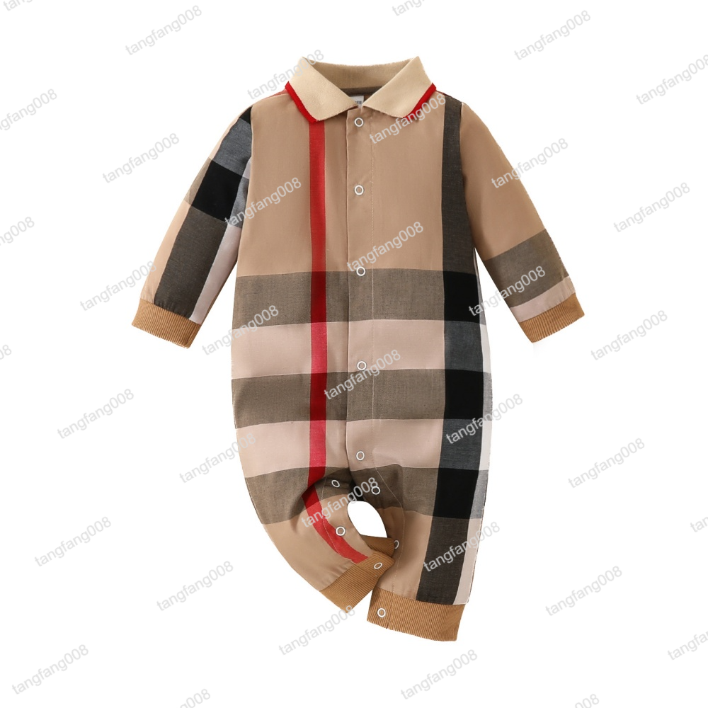 Newborn Baby Cotton Rompers 0-24M Short Sleeve Letter Print Jumpsuits for Girls and Boys Designer Kids Clothing-image-1079888167