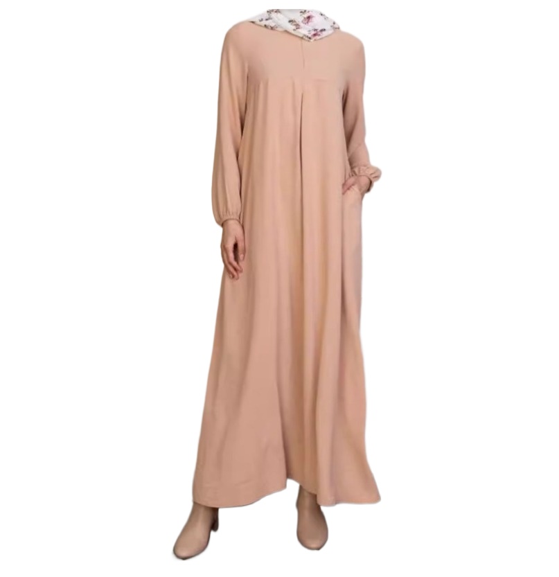 (1031) Robe plissée de couleur unie pour femmes, vêtements pour femmes, nouvelle collection
