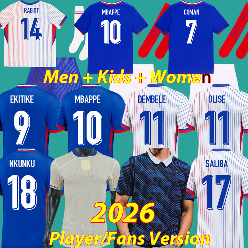 3XL 4XL MBAPPE 2026 Euro Soccer Jerseys 24 25 26 French KANTE CAMAVINGA Football shirts EKITIKE NKUNKU Pre Match maillot foot HERNANDEZ kit shirt-image-947690836