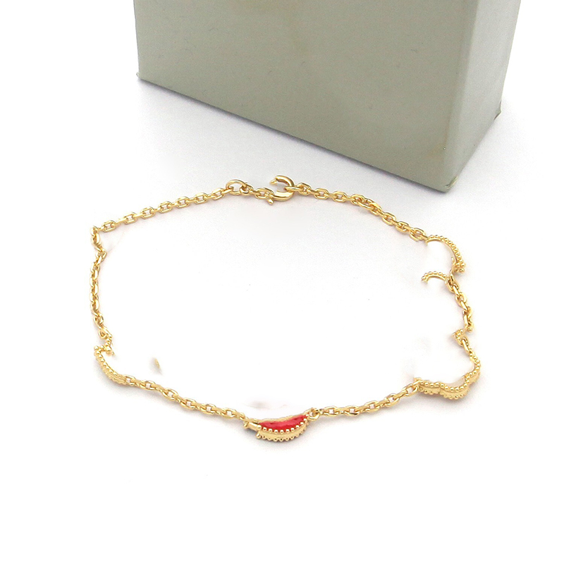 Luxury Artistic Design Ladybug with Floral Charms Bracelets For Ladies,18k Gold Plated/ Platinum/ Rose Gold Stainless Steel Jewelry With Gift Box W