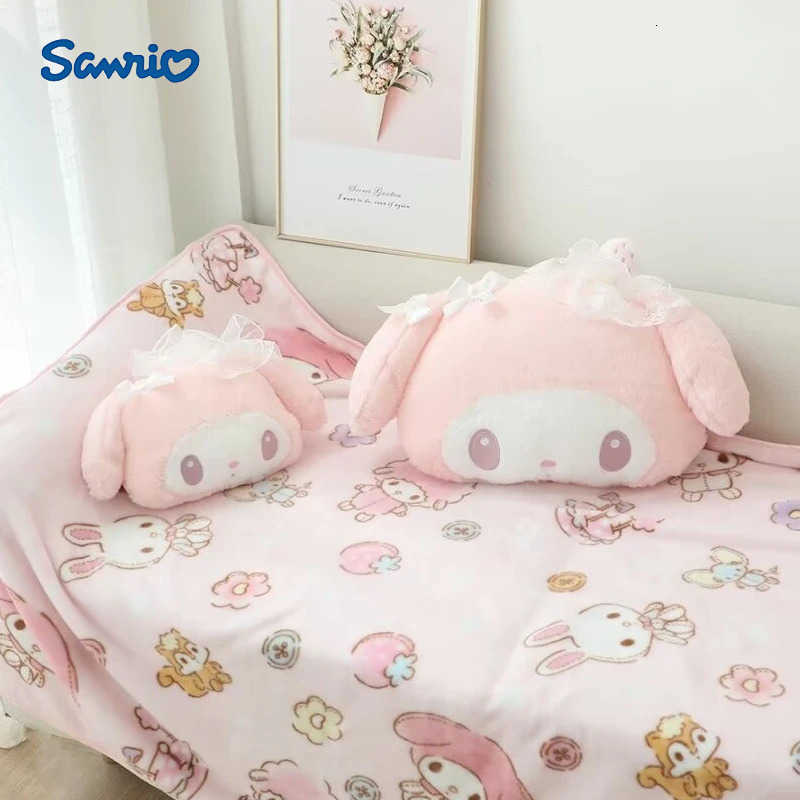 Sanrio Sanrio Comfortable My Melody Cushion Blanket Stuffed Anime Japanese Style My Melody Headrest Throw Pillow Blanket Gifts Girl L251015-image-1080044084