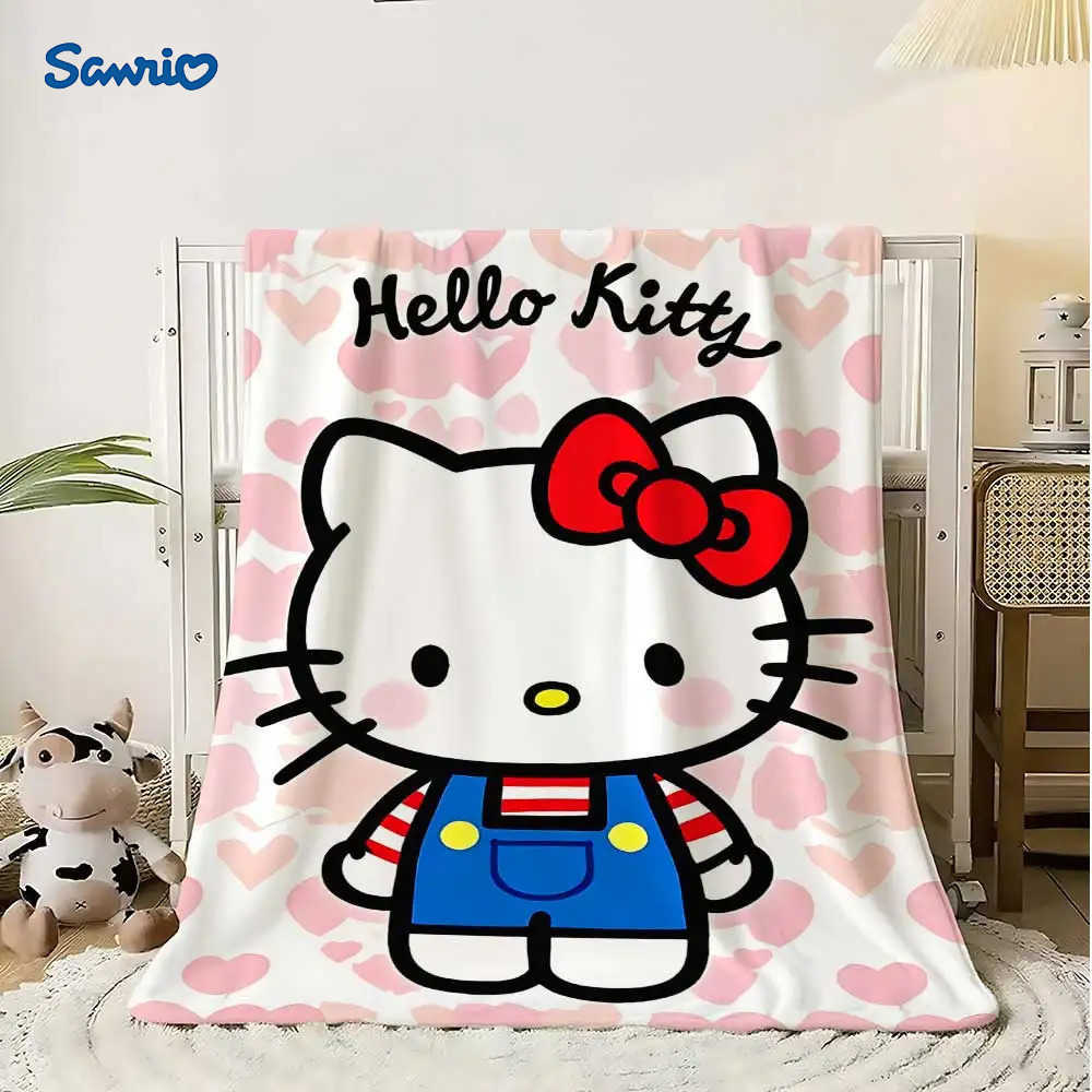 Sanrio Sanrios Kittys Decorative Sofa Blanket for Living Room Bedspread on the Bed Bedroom Decoration Warm Winter Blankets Home Throw L251015-image-1080044600