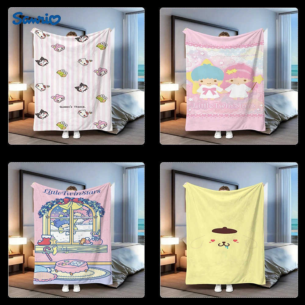 Sanrio Hello Kitty Friends BlanketLunch break blanket multipurpose blanket for living room bedroom camping and travel L251015-image-1080044427