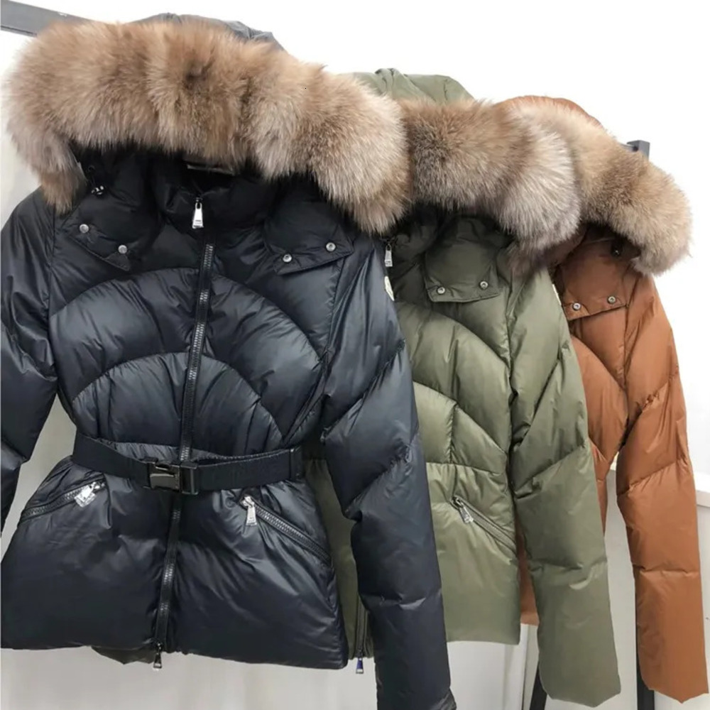 Womens coats Designer Luxury Jacket winter Down jackets fur coats Classic black and white Moriandi color system real raccoon hair collar warm fashio