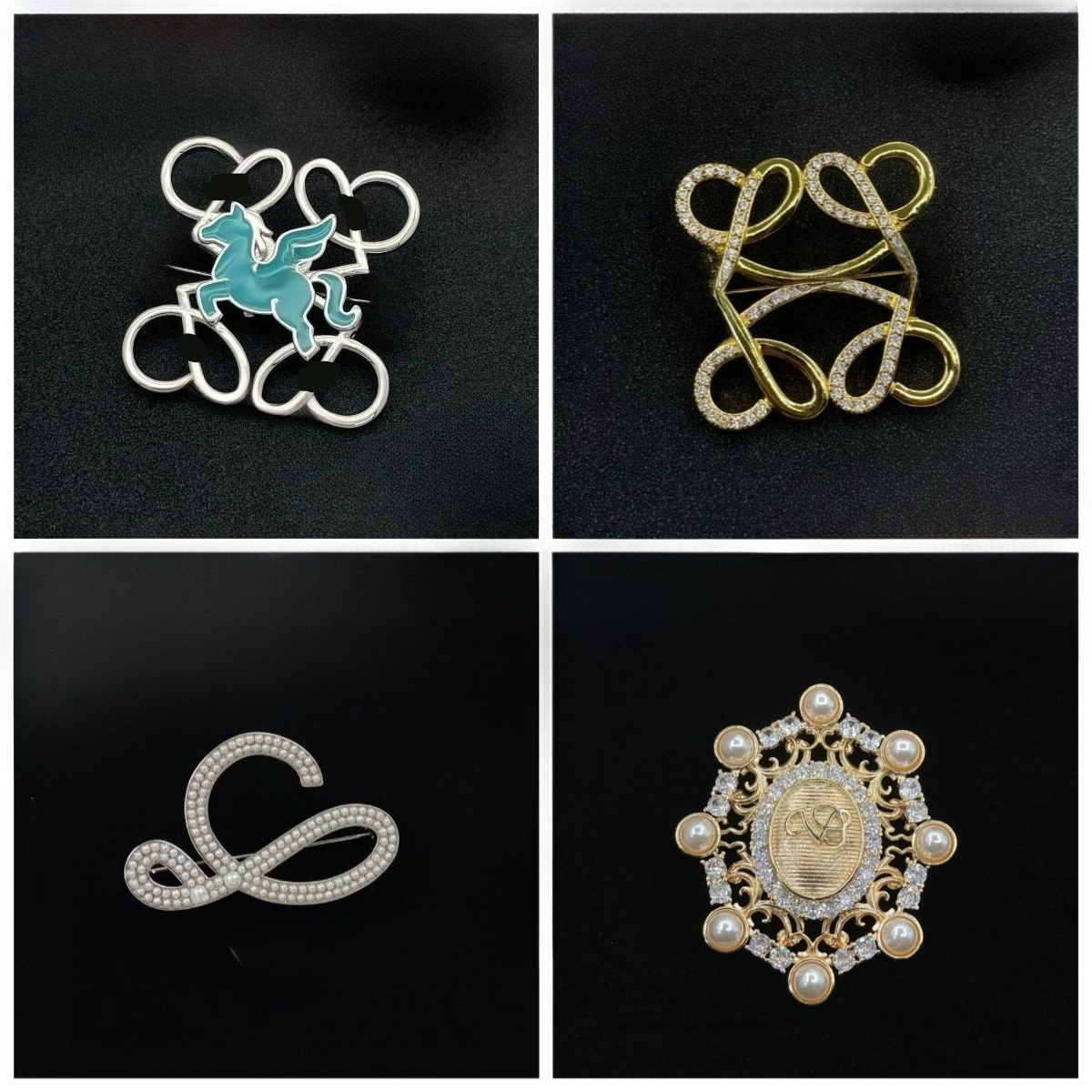 Designer Brooches Various Jacket and Suit Pins Diamond and Pearl Designs Classic Brand Accessories Christmas Gifts Couples' New Year Gifts-image-1080131076