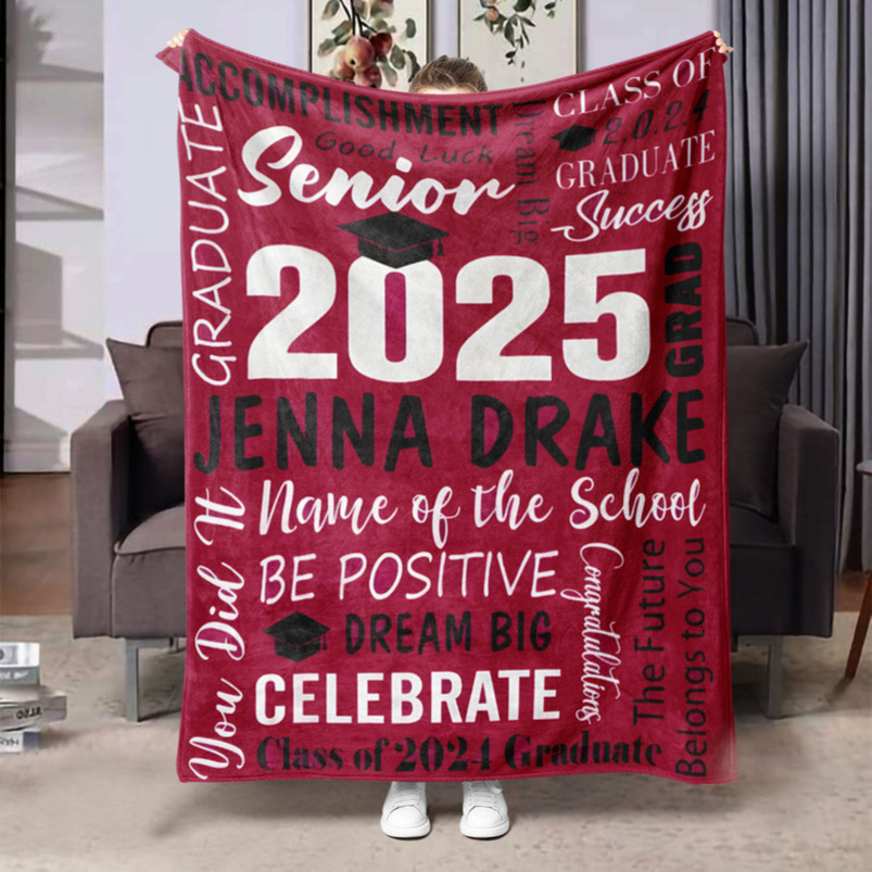 Facecloth blanket customized blanket love affection message thickened digital printing warm fleece-image-1065488217