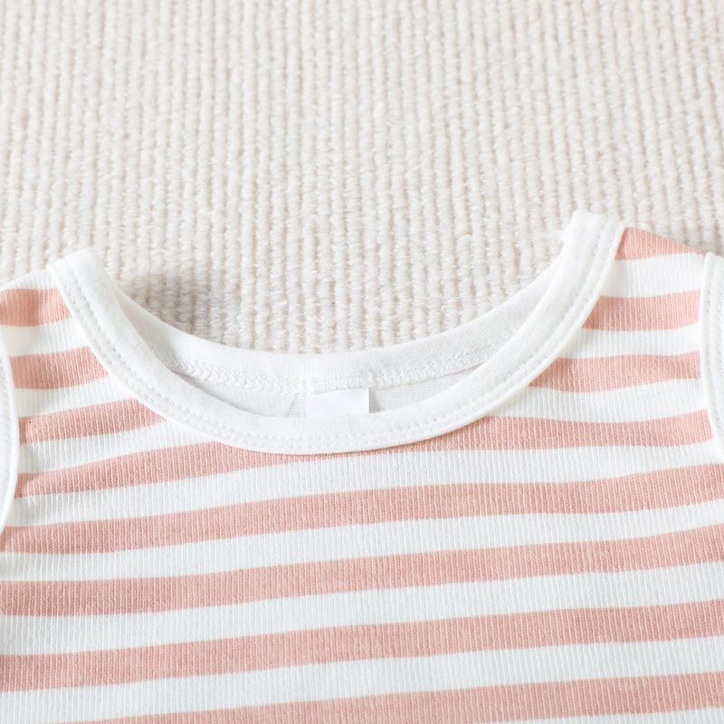 w533 Clothing Sets 2PCS Baby Outfits Summer Infant Girls Boys Vest Shorts Set Clothing Toddler Casual Beach Sports Stripes Tee Short Pants-image-1080198151