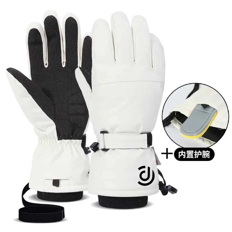 2025 New Snowboard Ski Gloves Professional Thermal Waterproof Wrist Guards Snowmobile Skiing Mittens for Men Women J251016-image-1080217735