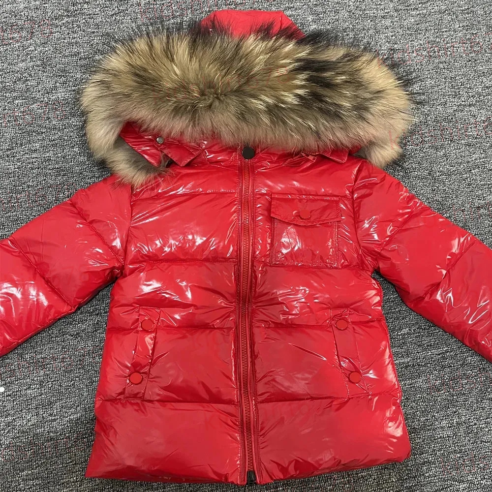 DHgate High quality M Kid down jacket hoodie Big fur collar kids Designer clothes hooded Embroidered logo puffer coat kid jacket winter keep warm-image-1087863114