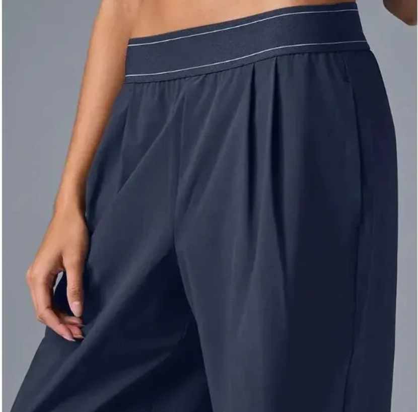 Sweatpants Navy Blue Women Elastic Waist Loose Sports Casual Pants Breathable Quick Drying Black Pants Women Sporty Pants in High Fashion Clothing L