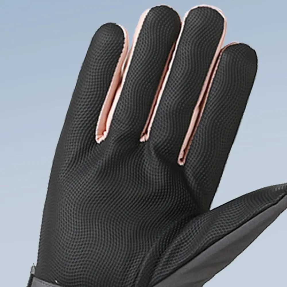 PU Leather Winter Cycling Gloves Full Fingers Fleece Lining Touch Screen Gloves NonSlip Waterproof Warm Fleece Gloves J251016-image-1080217276