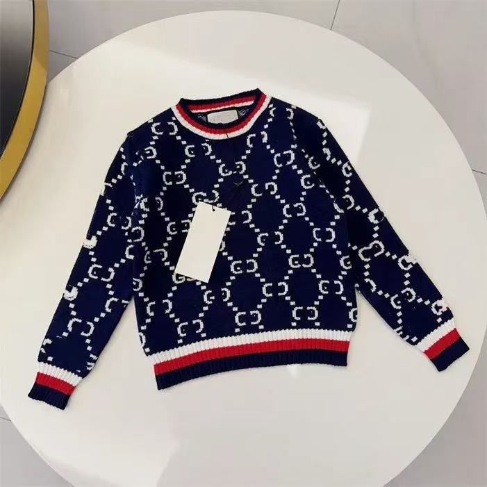 Designer Kids Sweater Luxury Boys Girls Warm Pullover High Quality Winter Sweatshirt Soft Baby Knitwear 90150cm P3