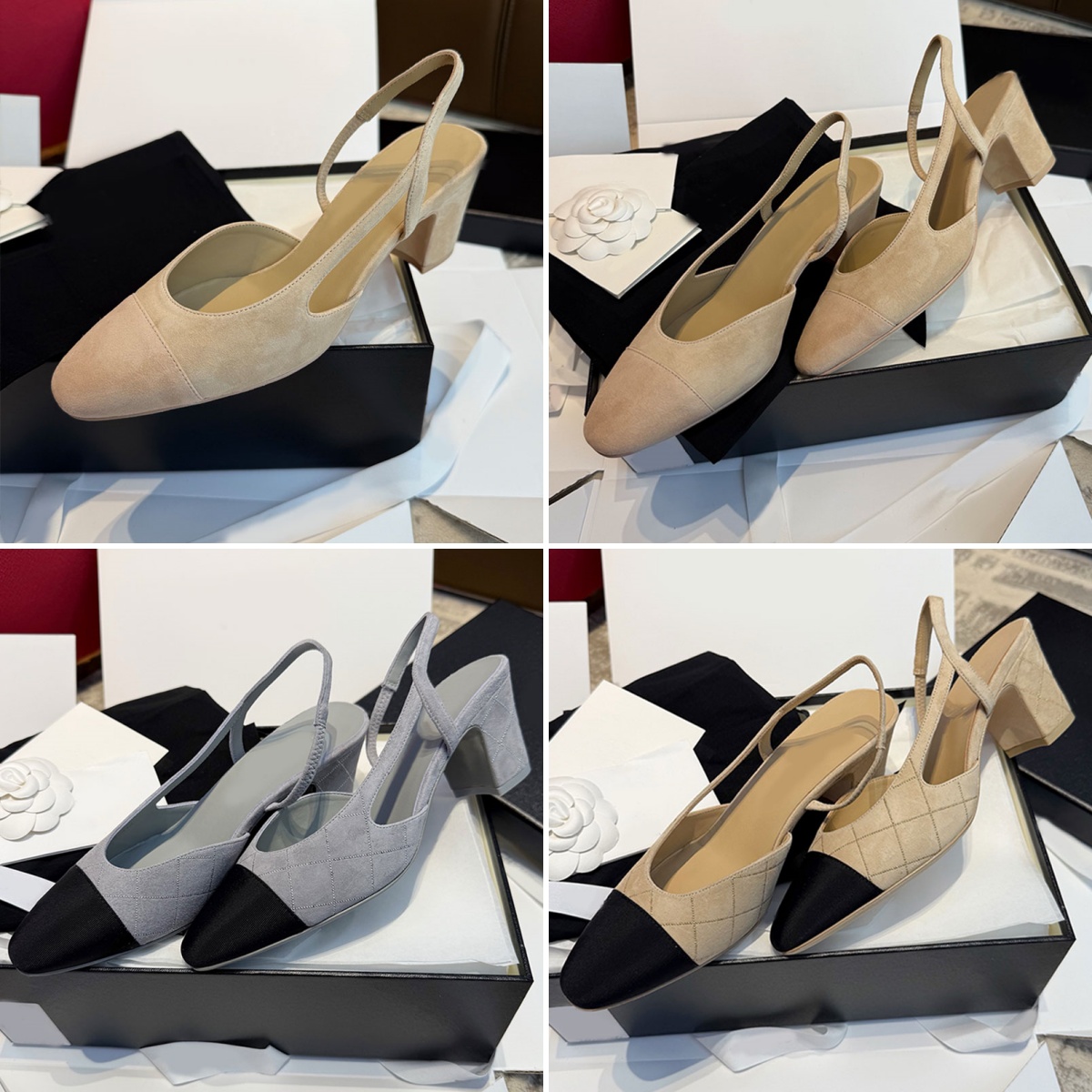 Nouvelles couleurs Femmes Ballerines Escarpins Chaussures Habillées Bateau Slingbacks Sandales De Designer Talons Brock Slingback Mocassins En Da