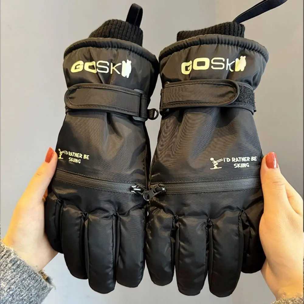 Protective Gears Full Finger Skiing Gloves Thick Plush Snow Gloves Waterproof Windproof Winter Warm Gloves Snowmobile J251016-image-1080217254